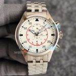 Replica IWC Pilots Watch 44MM Stainless Steel White Chronograph Dial